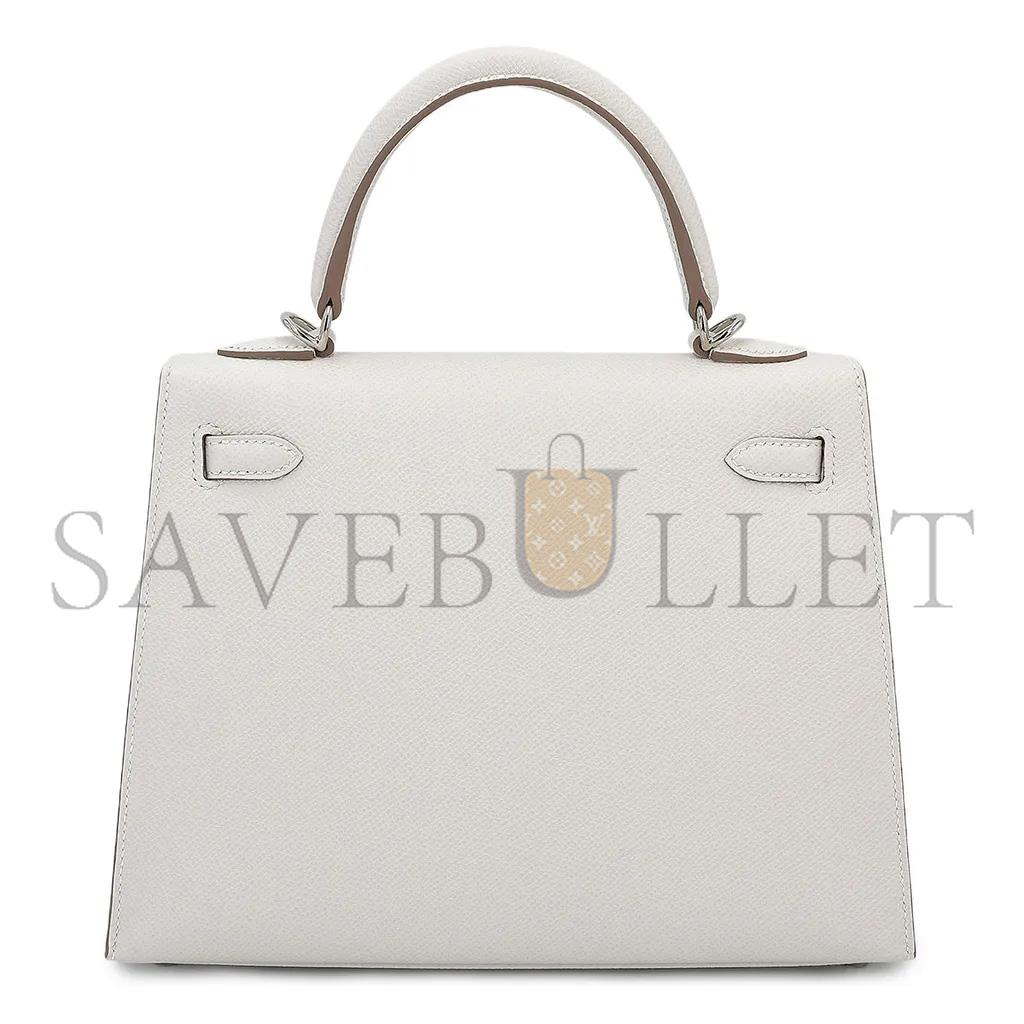 H**mes master kelly 25 milk gray gris pale epsom silver buckle (25*17*7cm)